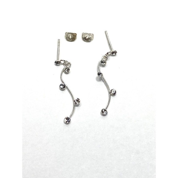 925 Brilliance IBB Thailand Earrings Drops Dangles - Picture 1 of 11